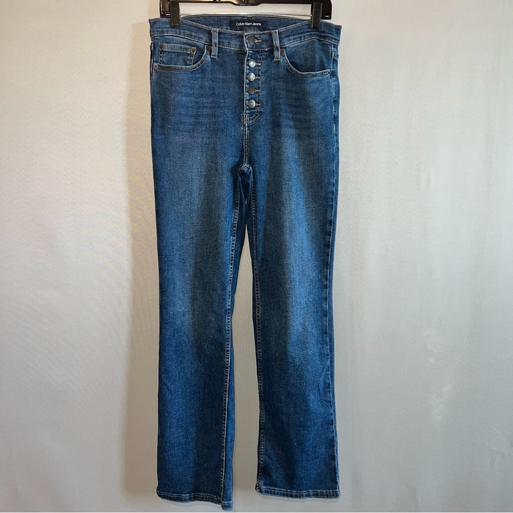 Calvin Klein High Rise Button Fly Straight Leg Jeans - Size 10/30